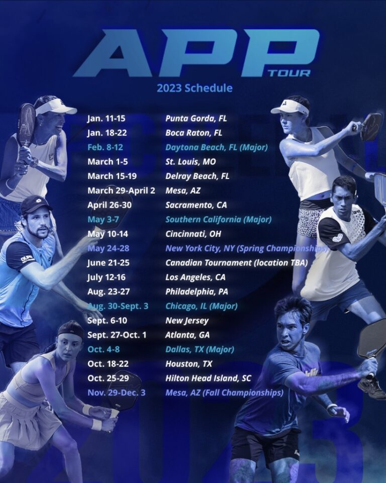 APP Tour Releases 2023 Tour Schedule NML Pickleball